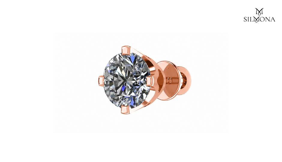ROUND DIAMOND FOUR-PRONG SOLITAIRE STUD EARRING