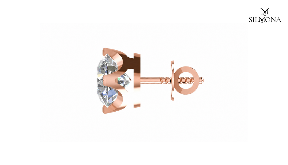 ROUND DIAMOND FOUR-PRONG SOLITAIRE STUD EARRING