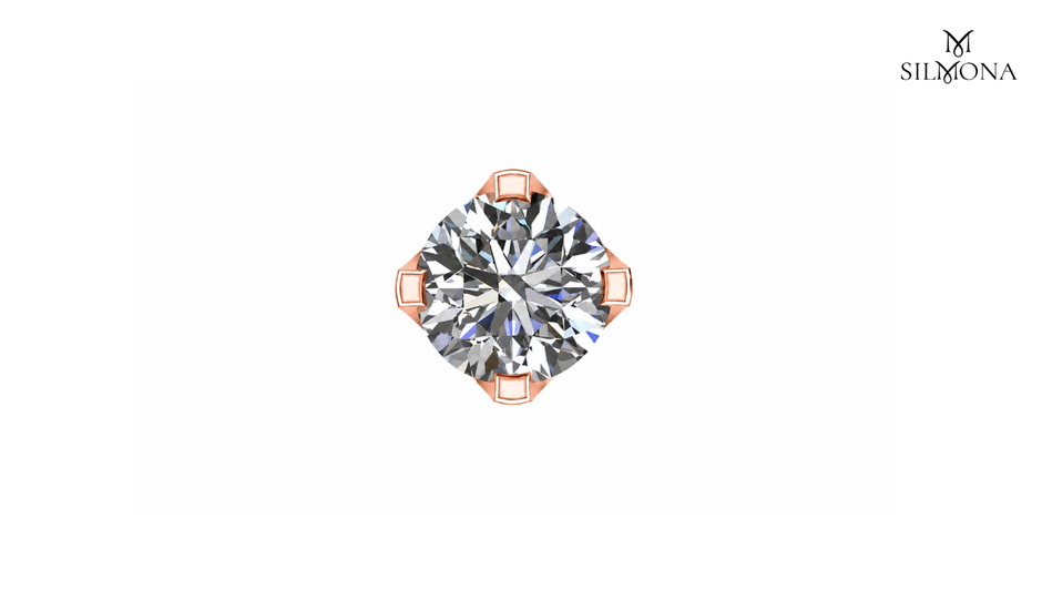 ROUND DIAMOND FOUR-PRONG SOLITAIRE STUD EARRING
