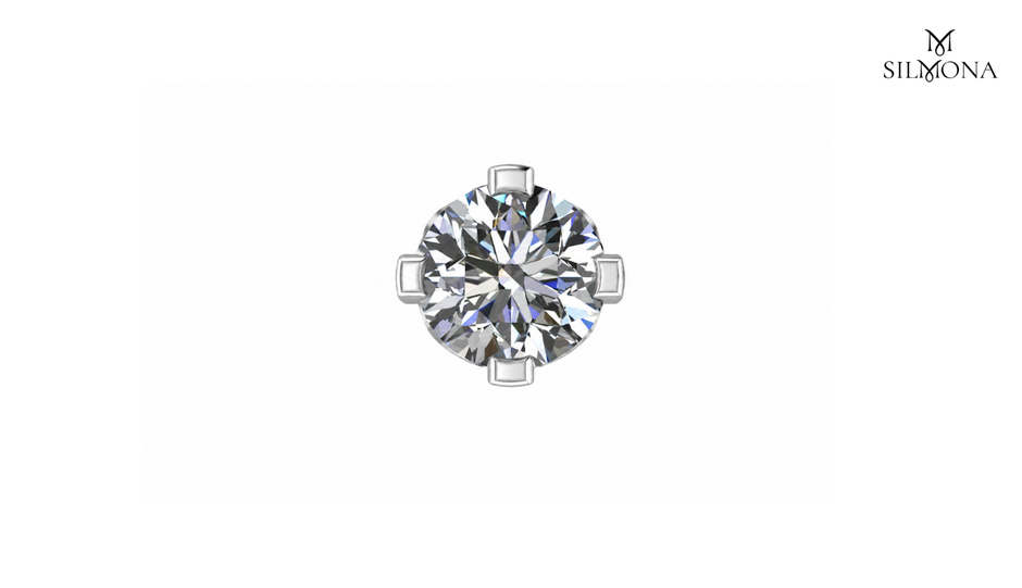 ROUND DIAMOND FOUR-PRONG BASKET SOLITAIRE STUD EARRING