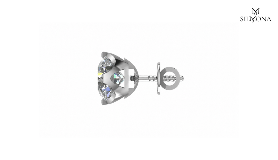 ROUND DIAMOND FOUR-PRONG BASKET SOLITAIRE STUD EARRING