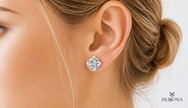 ROUND DIAMOND FOUR-PRONG BASKET SOLITAIRE STUD EARRING