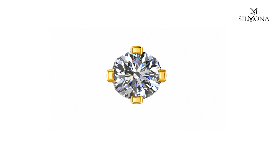 ROUND DIAMOND FOUR-PRONG BASKET SOLITAIRE STUD EARRING