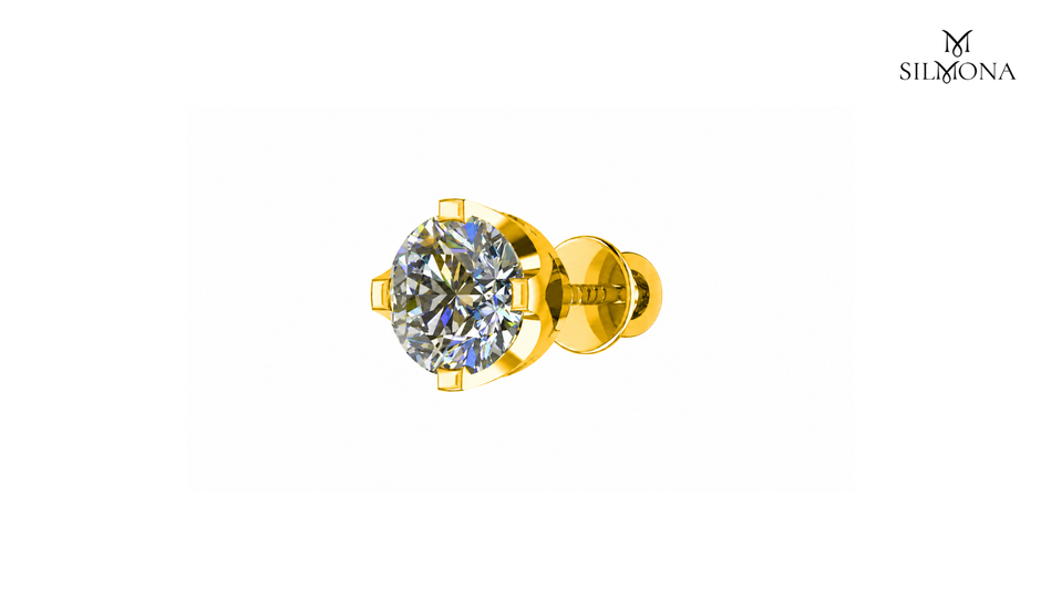 ROUND DIAMOND FOUR-PRONG BASKET SOLITAIRE STUD EARRING