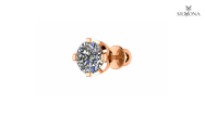 ROUND DIAMOND FOUR-PRONG BASKET SOLITAIRE STUD EARRING