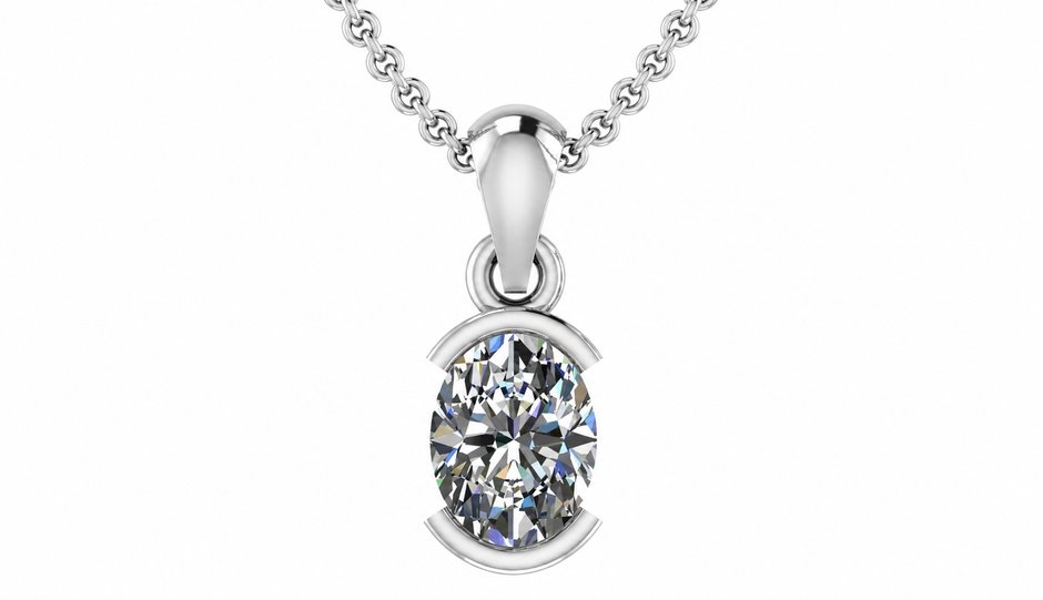 CELESTE OVAL BEZEL PENDANT