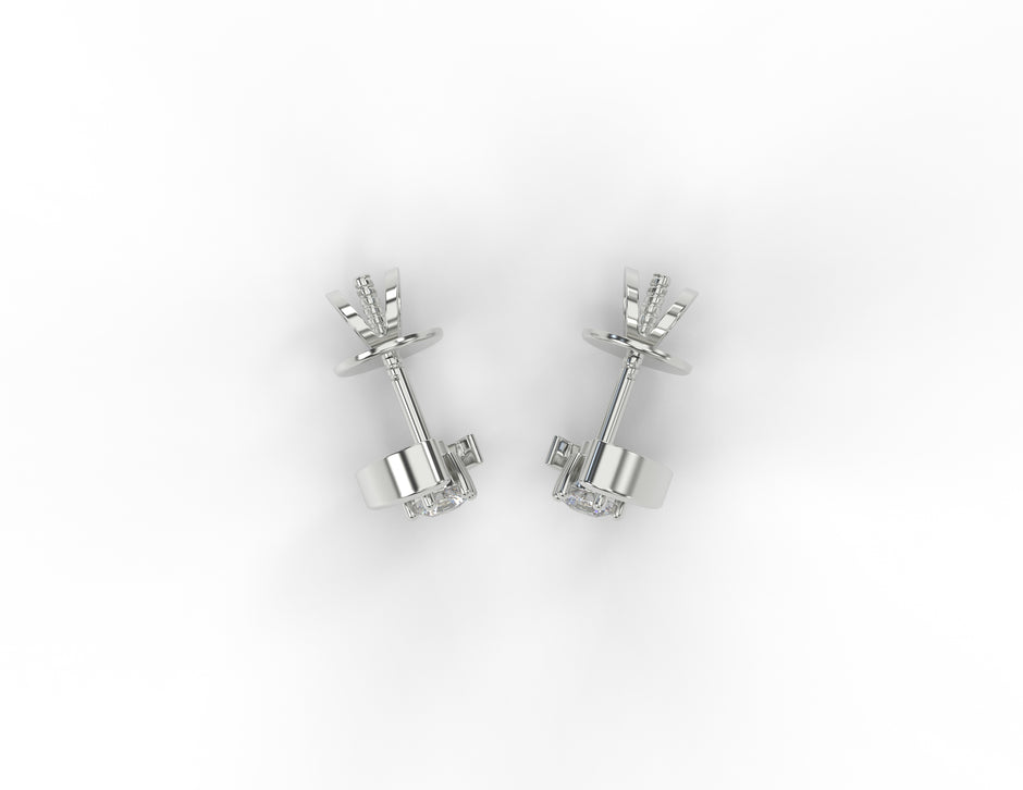 Celestia Crescent Moissanite Stud Earrings