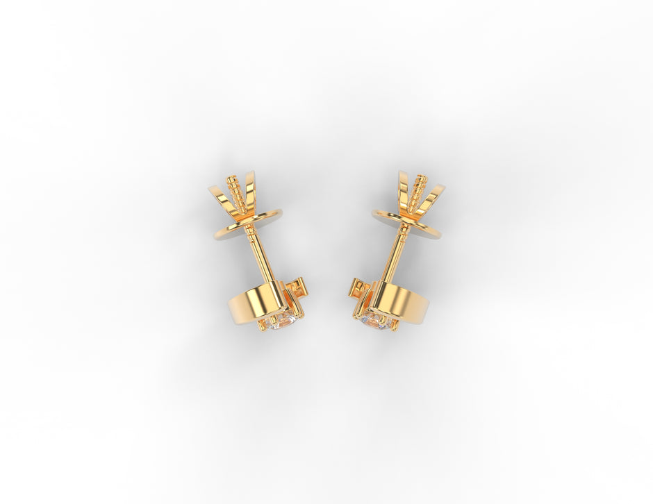 Celestia Crescent Moissanite Stud Earrings