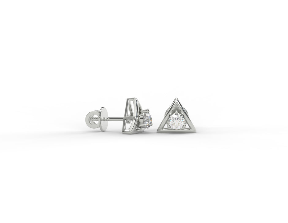 Trinity Aura Moissanite Stud Earrings