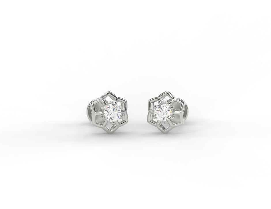 Flora Radiance Moissanite Stud Earrings
