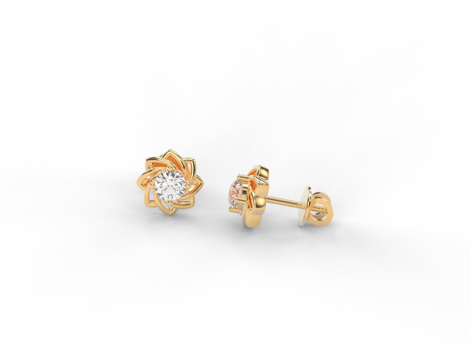 Aurora Bloom Moissanite Stud Earrings
