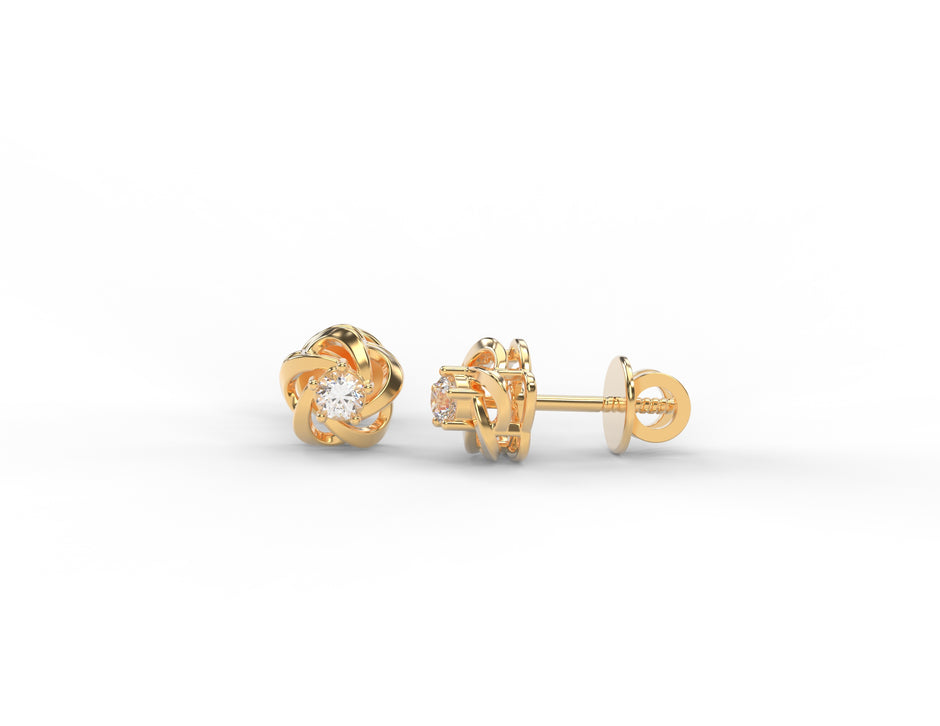 Vortex Bloom Moissanite Stud Earrings