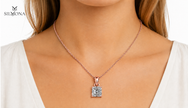 Classic Asscher Solitaire Pendant