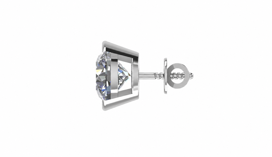 Architectural Solitaire Stud Earring