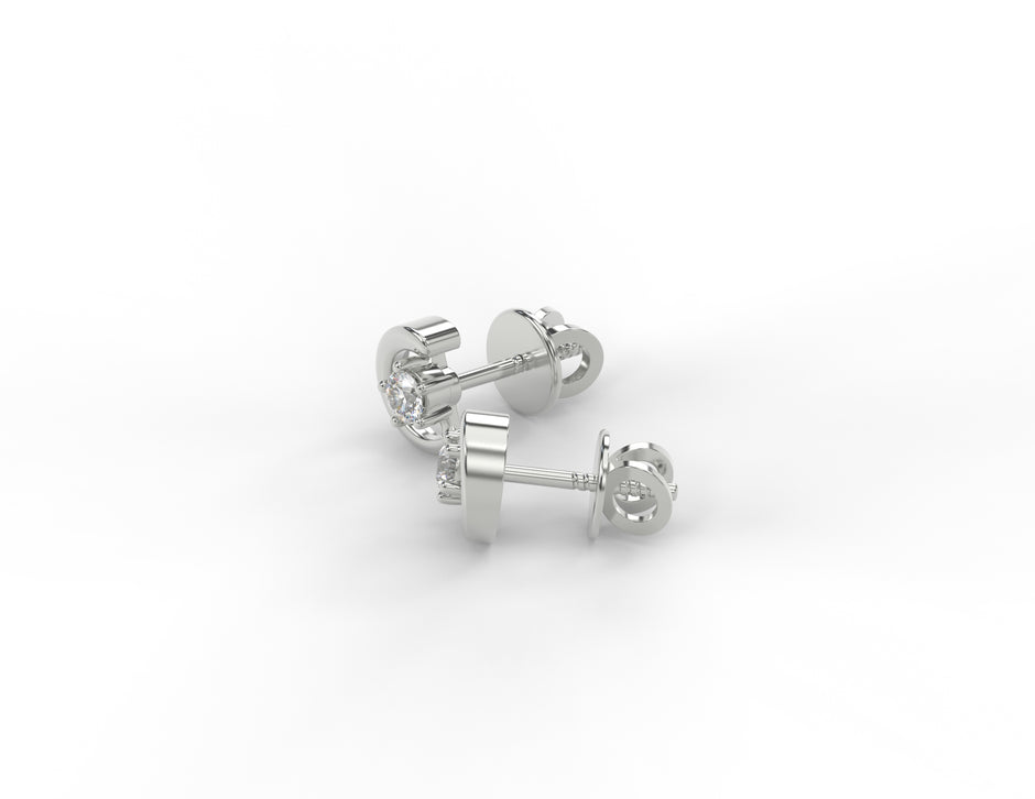 Celestia Crescent Moissanite Stud Earrings