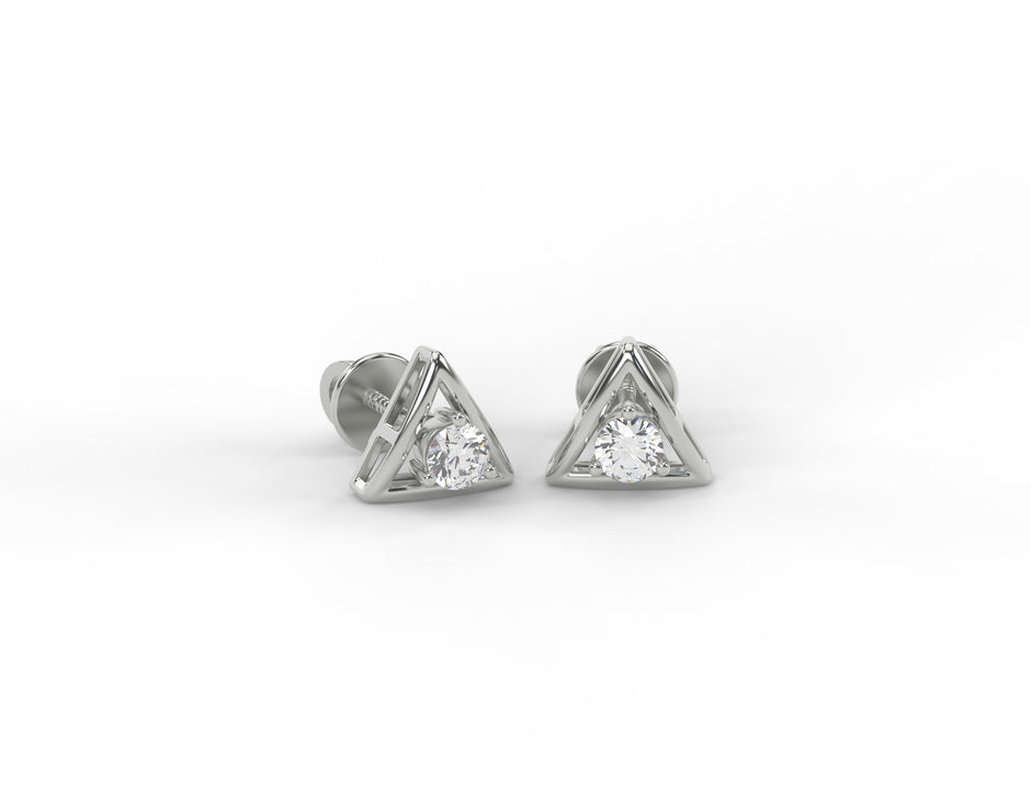 Trinity Aura Moissanite Stud Earrings