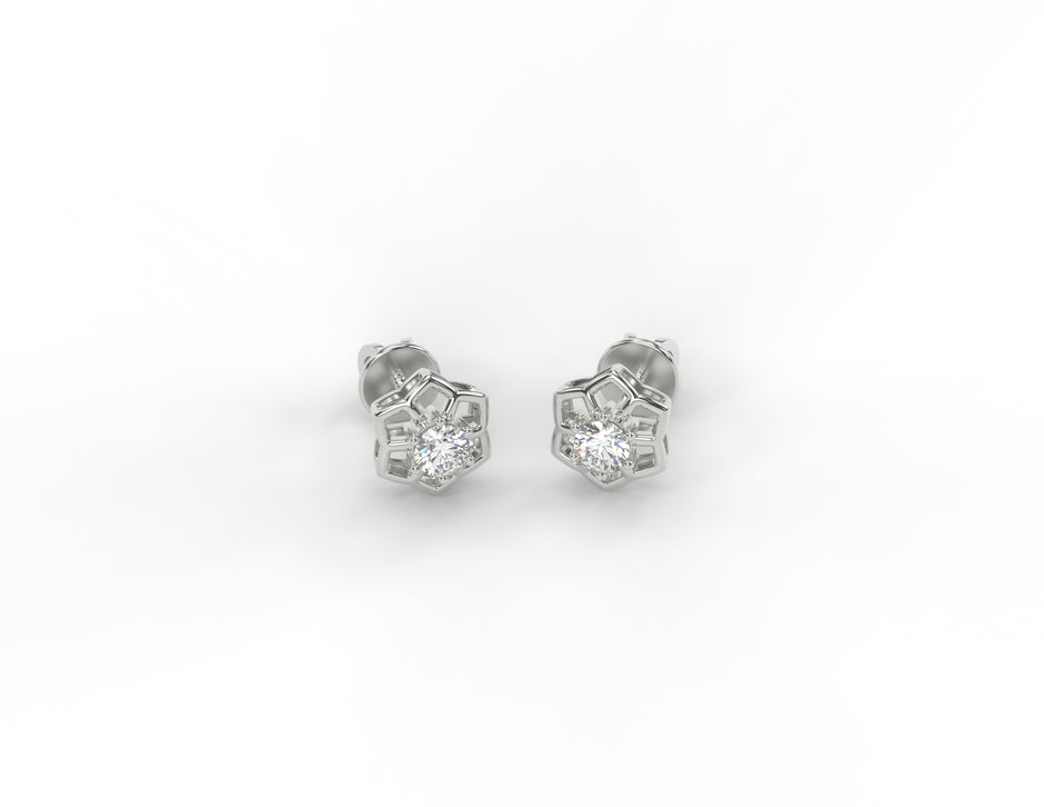 Flora Radiance Moissanite Stud Earrings