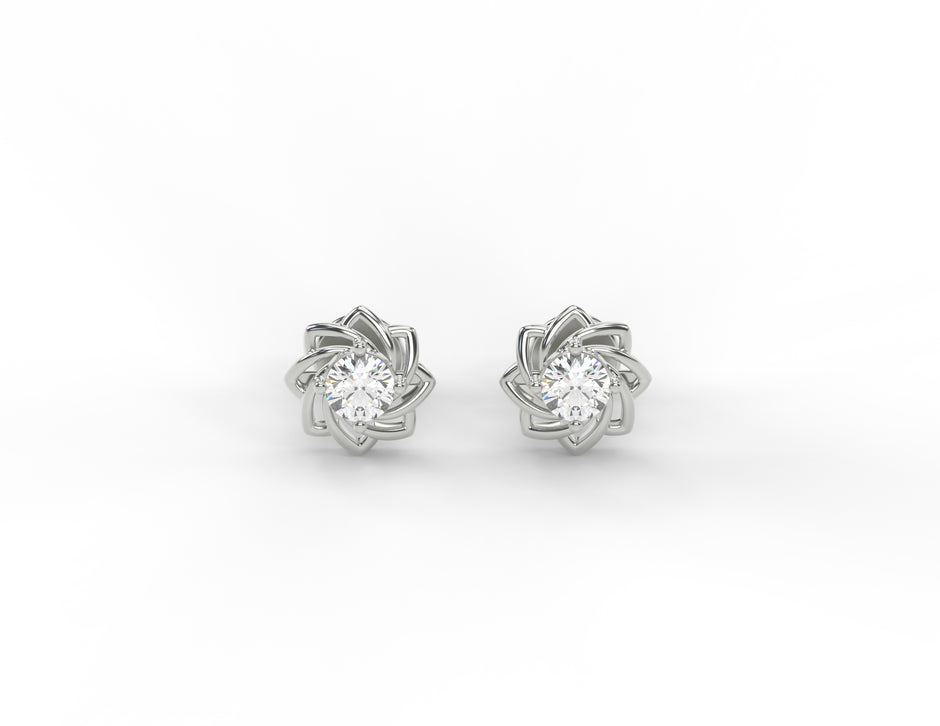 Aurora Bloom Moissanite Stud Earrings