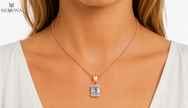 Art Deco Asscher Solitaire Pendant