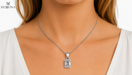Art Deco Asscher Solitaire Pendant