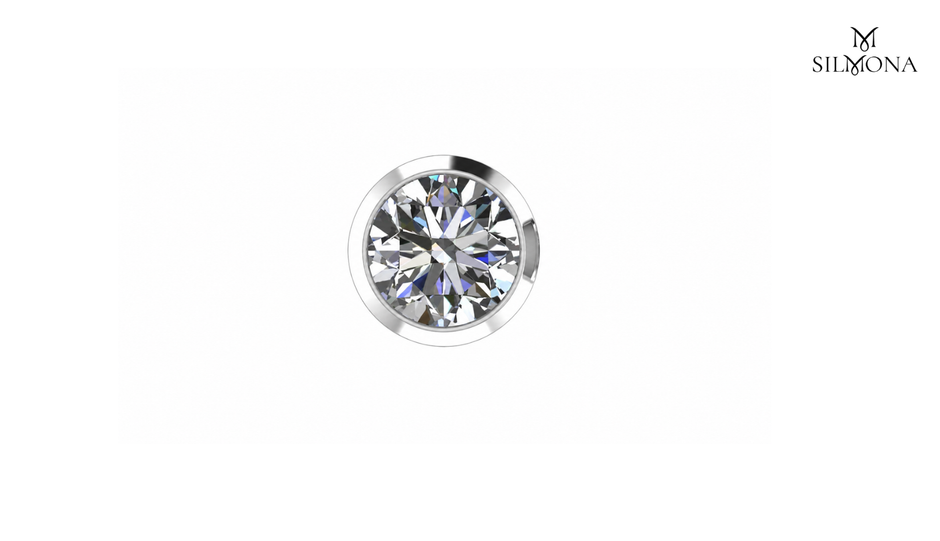 ROUND BRILLIANT BEZEL SET SOLITAIRE STUD EARRINGS