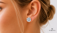 ROUND BRILLIANT BEZEL SET SOLITAIRE STUD EARRINGS