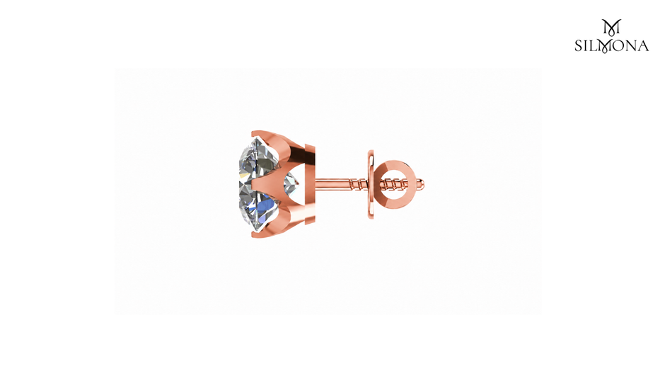 ROUND BRILLIANT FOUR-CLAW MARTINI SET SOLITAIRE STUD EARRINGS