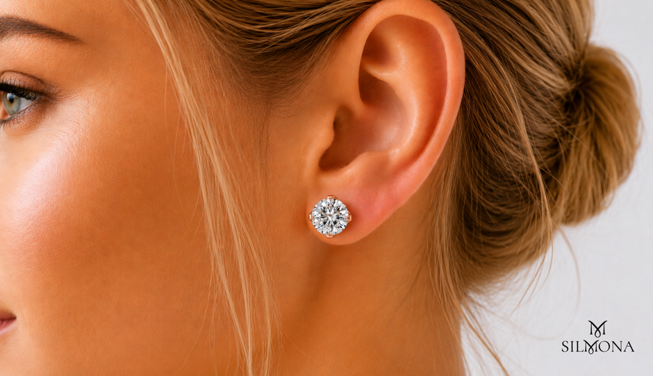 ROUND BRILLIANT FOUR-CLAW MARTINI SET SOLITAIRE STUD EARRINGS