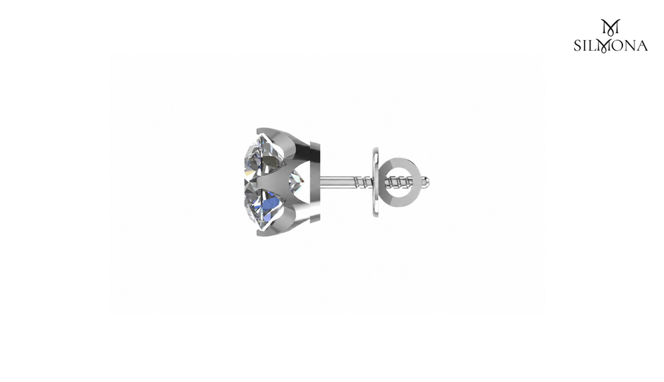 ROUND BRILLIANT FOUR-CLAW MARTINI SET SOLITAIRE STUD EARRINGS