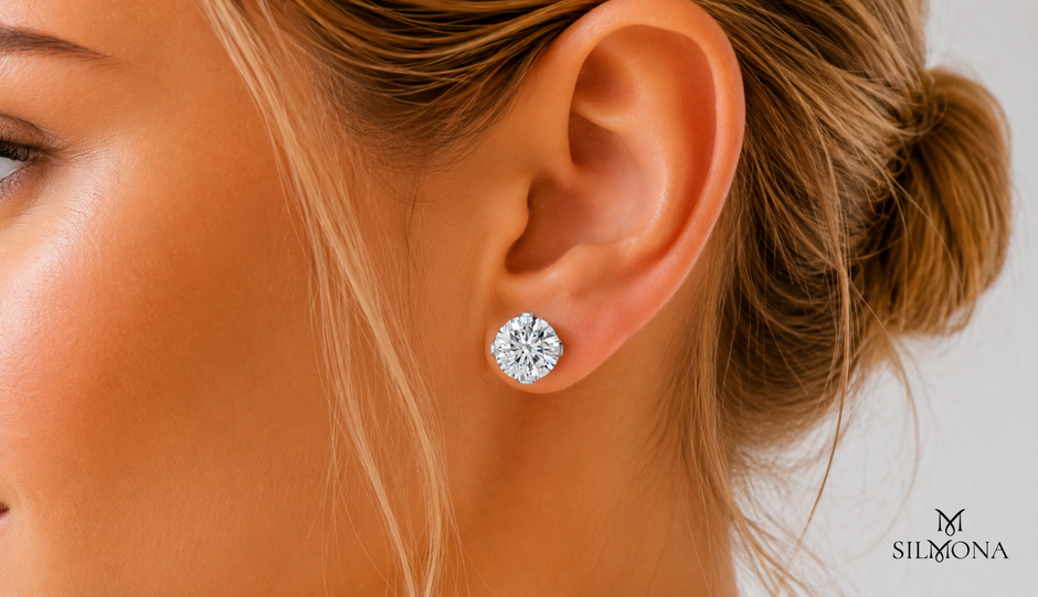 ROUND BRILLIANT FOUR-CLAW MARTINI SET SOLITAIRE STUD EARRINGS