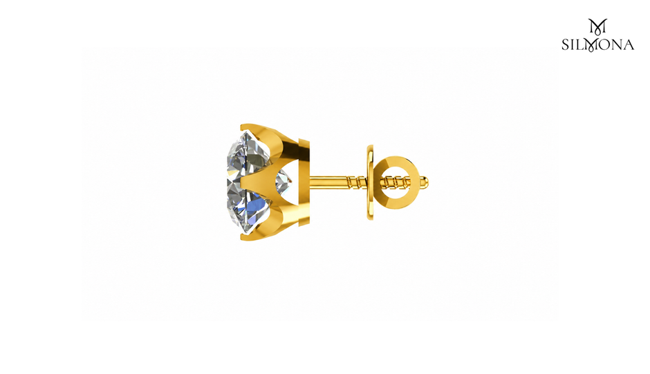 ROUND BRILLIANT FOUR-CLAW MARTINI SET SOLITAIRE STUD EARRINGS