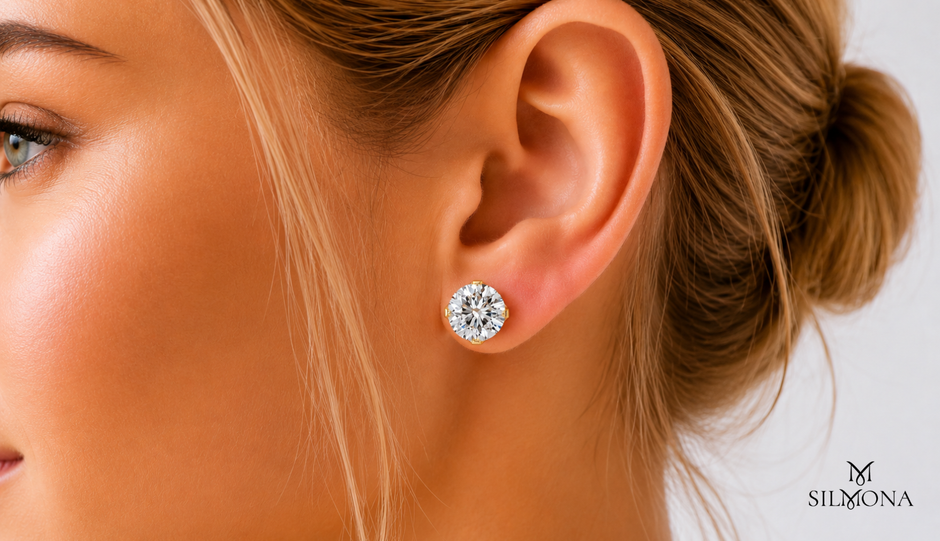 ROUND BRILLIANT FOUR-CLAW MARTINI SET SOLITAIRE STUD EARRINGS