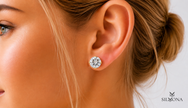 ROUND BRILLIANT FOUR-CLAW MARTINI SET SOLITAIRE STUD EARRINGS