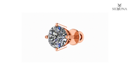 ROUND FOUR-PRONG SOLITAIRE DIAMOND STUD EARRING