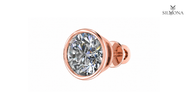 ROUND DIAMOND BASKET STUD EARRING