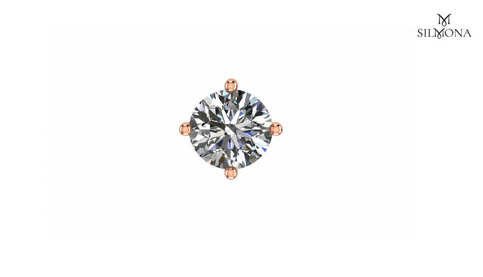 ROUND FOUR-PRONG SOLITAIRE DIAMOND STUD EARRING