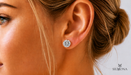 ROUND FOUR-PRONG SOLITAIRE DIAMOND STUD EARRING