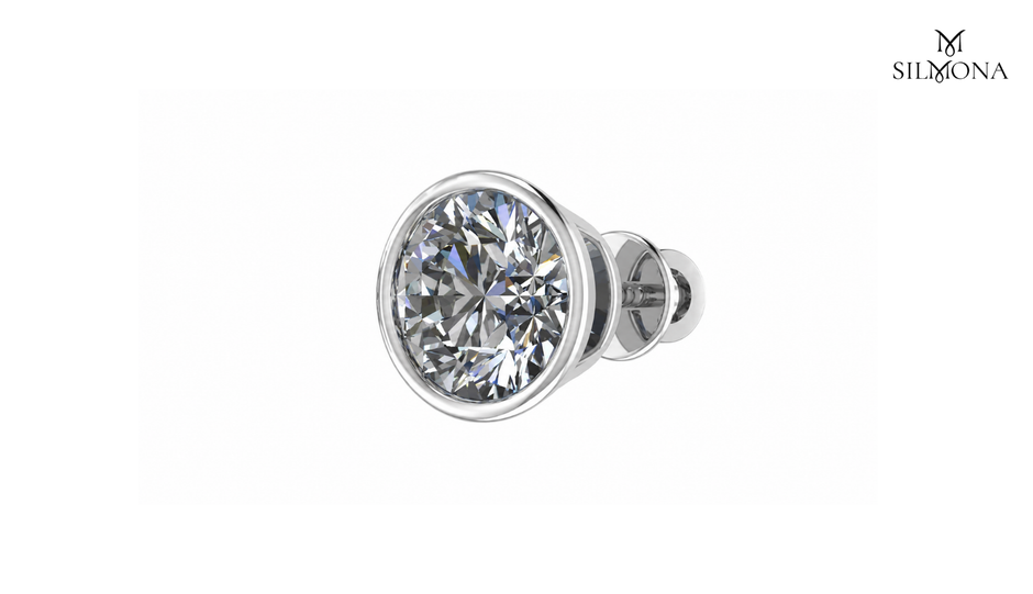 ROUND DIAMOND BASKET STUD EARRING