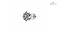 ROUND FOUR-PRONG SOLITAIRE DIAMOND STUD EARRING
