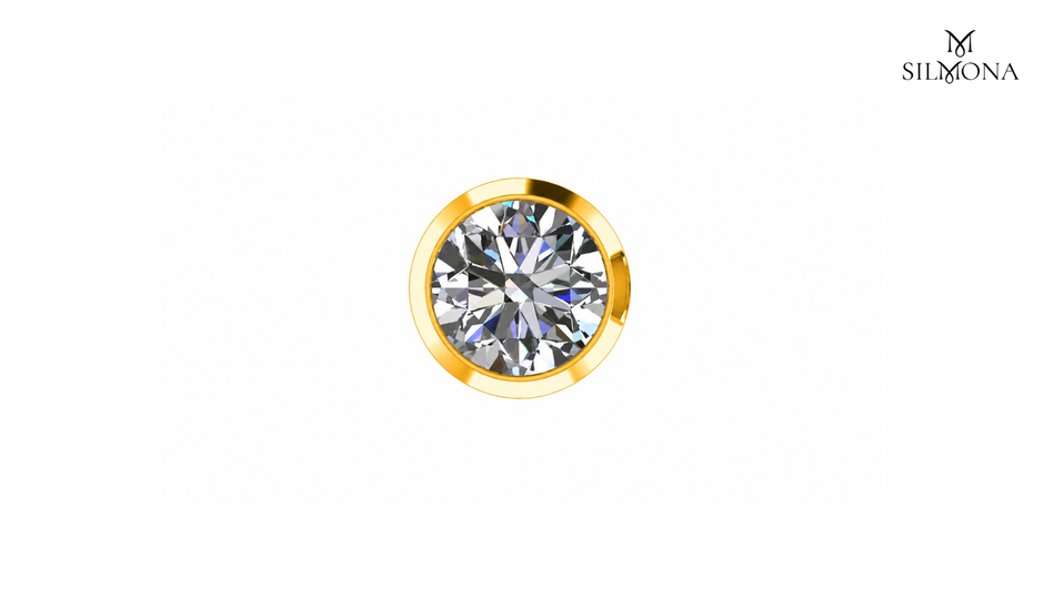 ROUND BRILLIANT BEZEL SET SOLITAIRE STUD EARRINGS