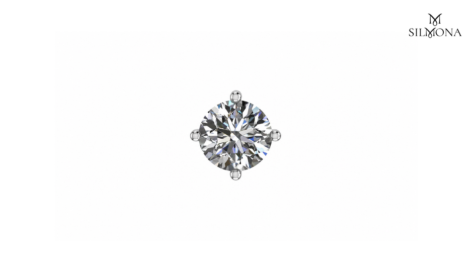ROUND FOUR-PRONG SOLITAIRE DIAMOND STUD EARRING