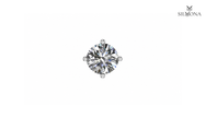 ROUND FOUR-PRONG SOLITAIRE DIAMOND STUD EARRING
