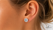 ROUND DIAMOND BASKET STUD EARRING