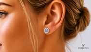 ROUND FOUR-PRONG SOLITAIRE DIAMOND STUD EARRING