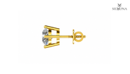 ROUND FOUR-PRONG SOLITAIRE DIAMOND STUD EARRING