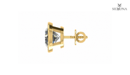 ROUND DIAMOND BASKET STUD EARRING