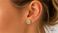 ROUND DIAMOND BASKET STUD EARRING