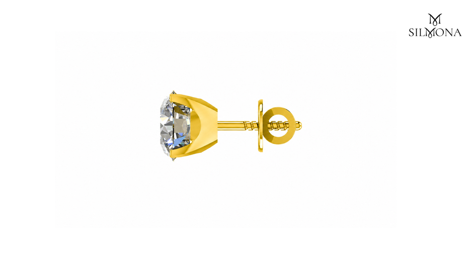 CLASSIC FOUR-PRONG ROUND DIAMOND STUD EARRING