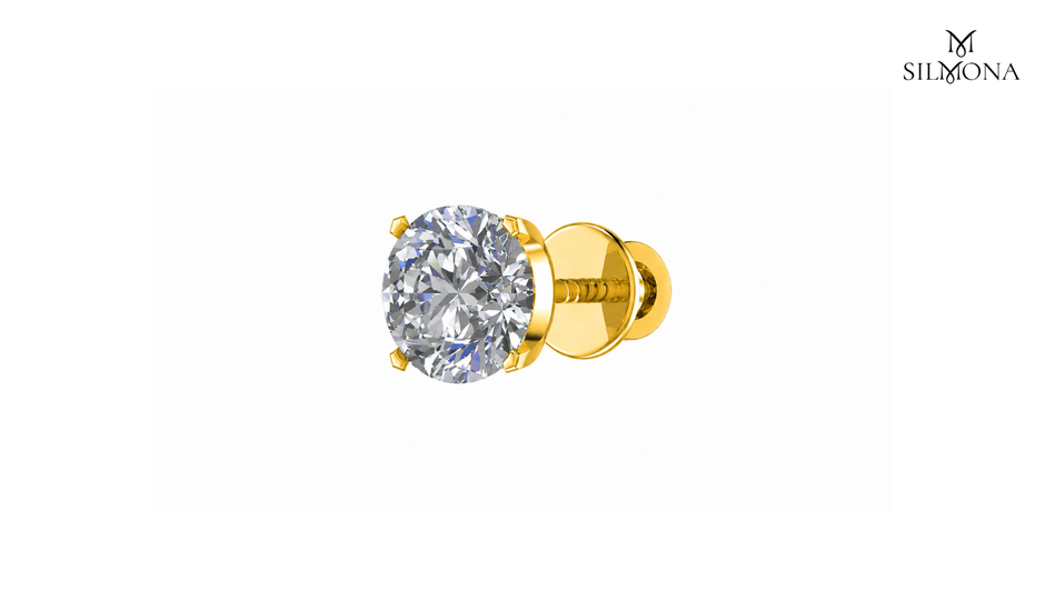 CLASSIC FOUR-PRONG ROUND DIAMOND STUD EARRING