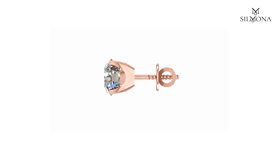 CLASSIC FOUR-PRONG ROUND DIAMOND STUD EARRING